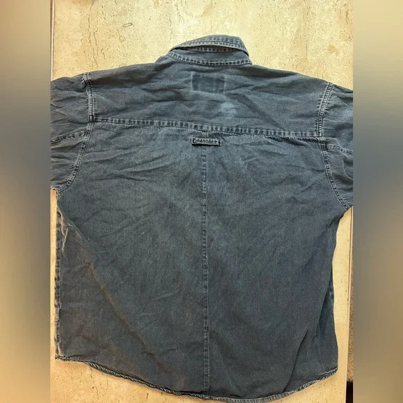 Vintage Harley Davidson 1990’s Denim Shirt Original Harley Metal Grommet Button - Picture 6 of 7